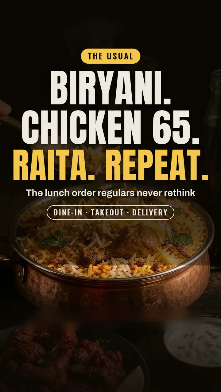 The usual: the lunch order regulars never rethink, for dine-in, takeout or delivery.